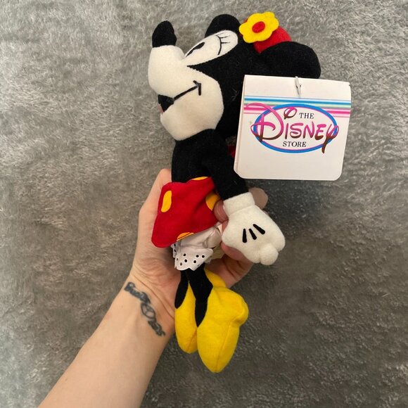 Disney Store Mini Bean Bag 30's Vintage Style Minnie Mouse Plush Animal NWT - Picture 3 of 11